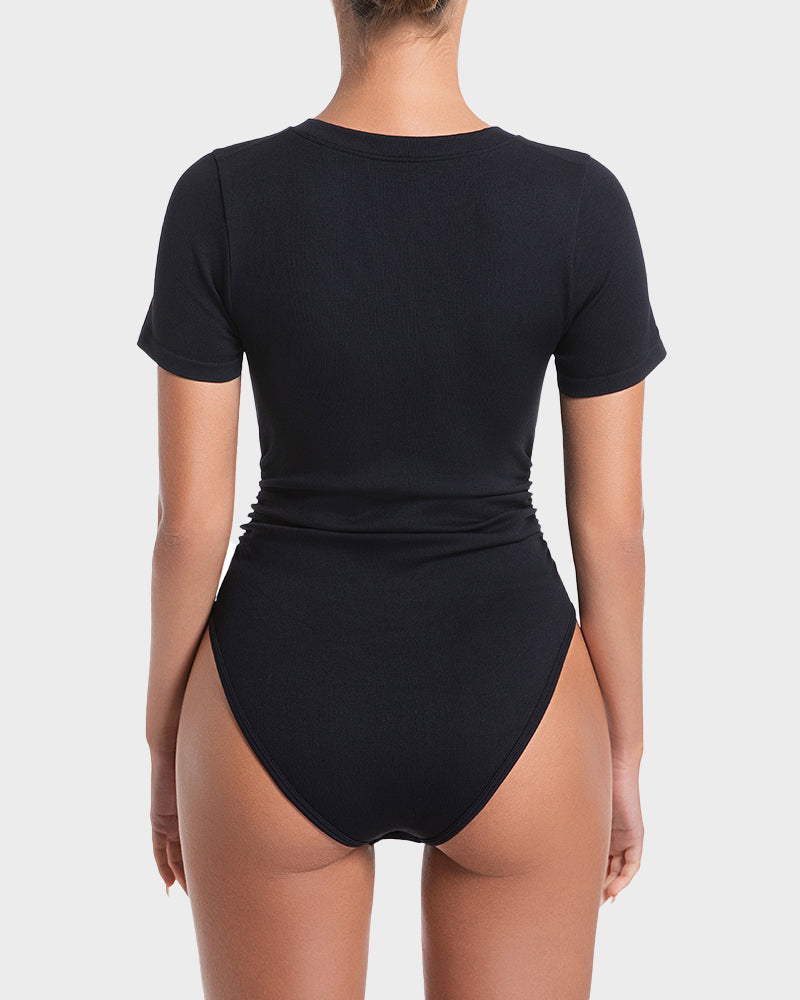Seamless Round Neck Short Sleeve Bodysuit