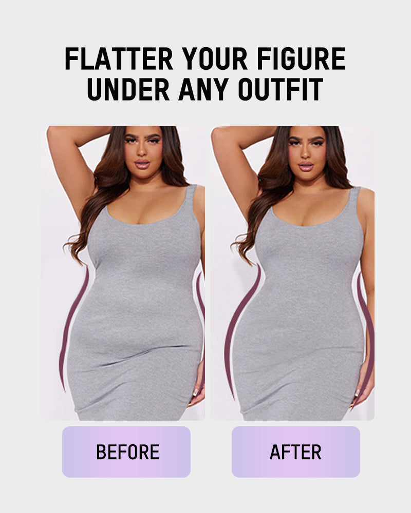 Seamless V-Neck Tummy Control Thong Bodysuit