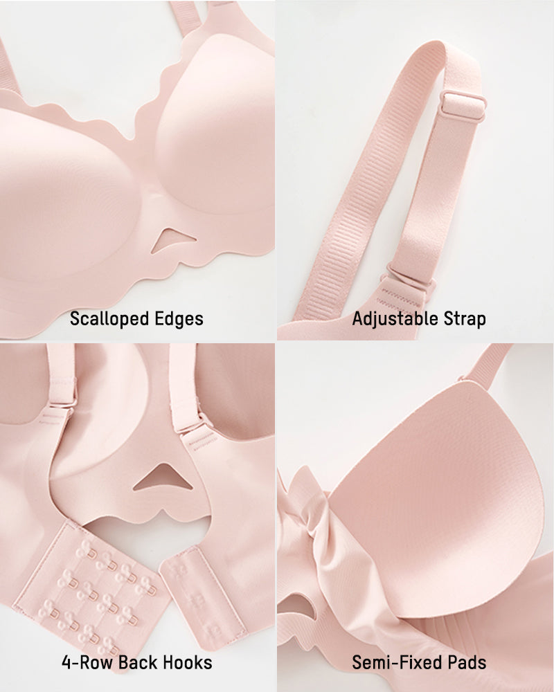 Seamless Wireless Scalloped Edge Jelly Bra