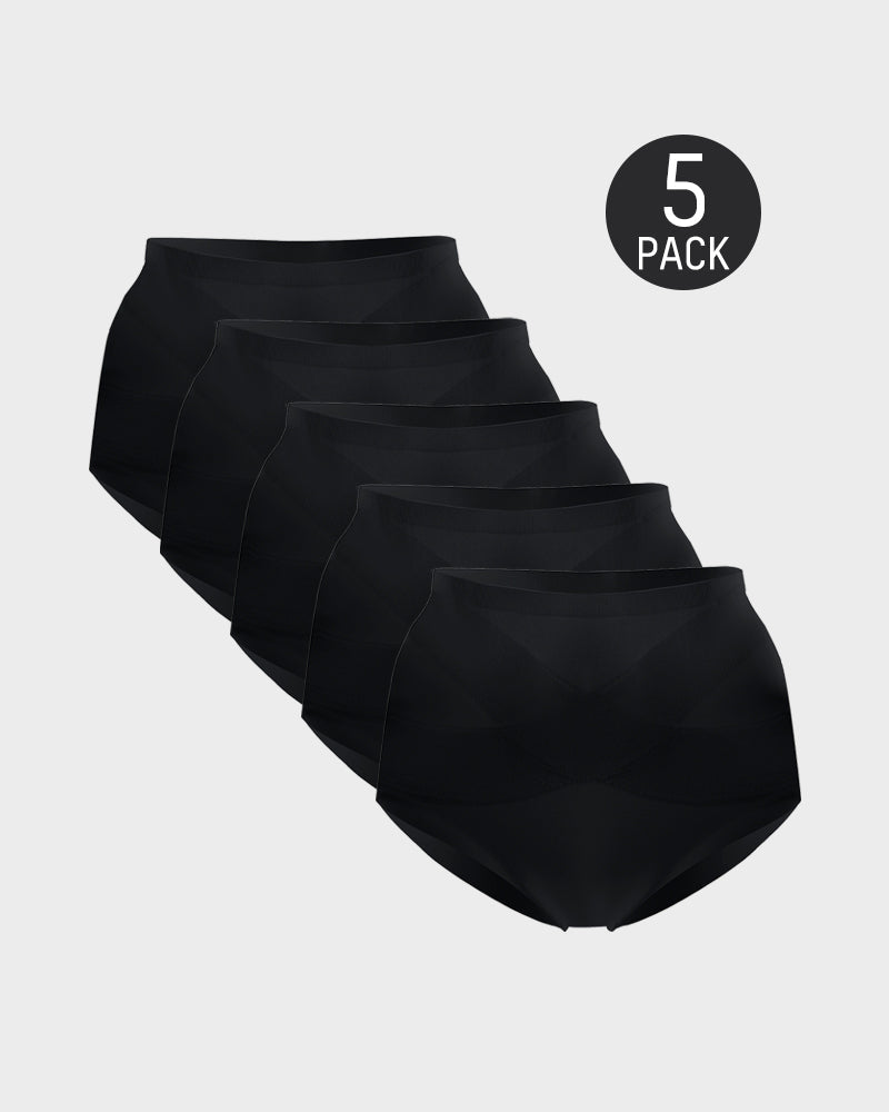 Seamless Tummy Control High-Waist Panties (5 Pack)