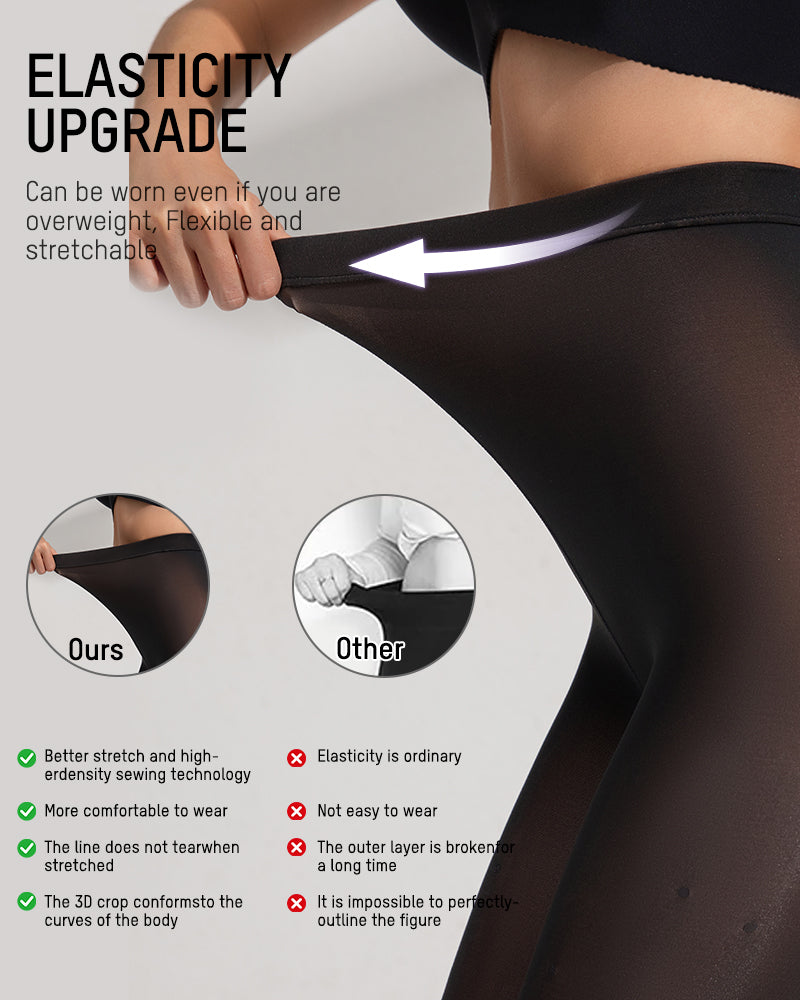 Semi-Sheer Black Polka Dot High-Waist Tights