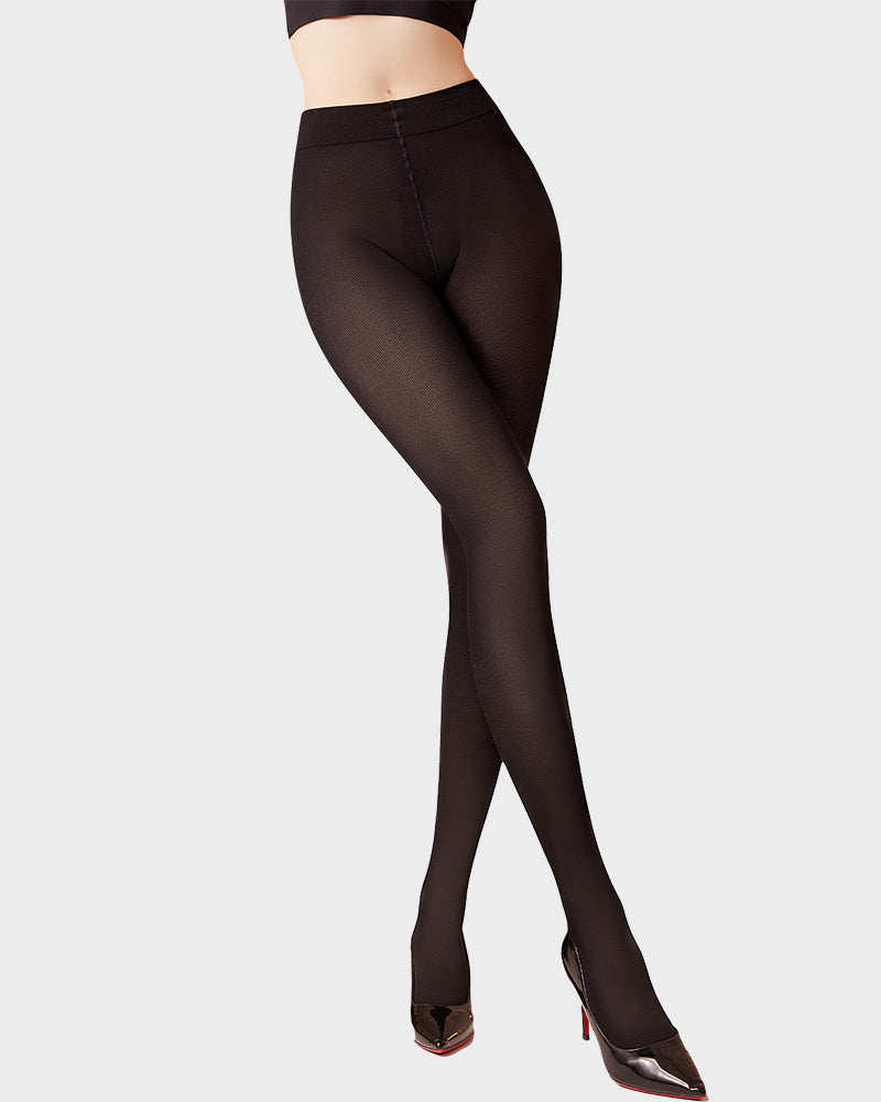 Slim Ribbed 120D Micro-Compression Sheer Tights