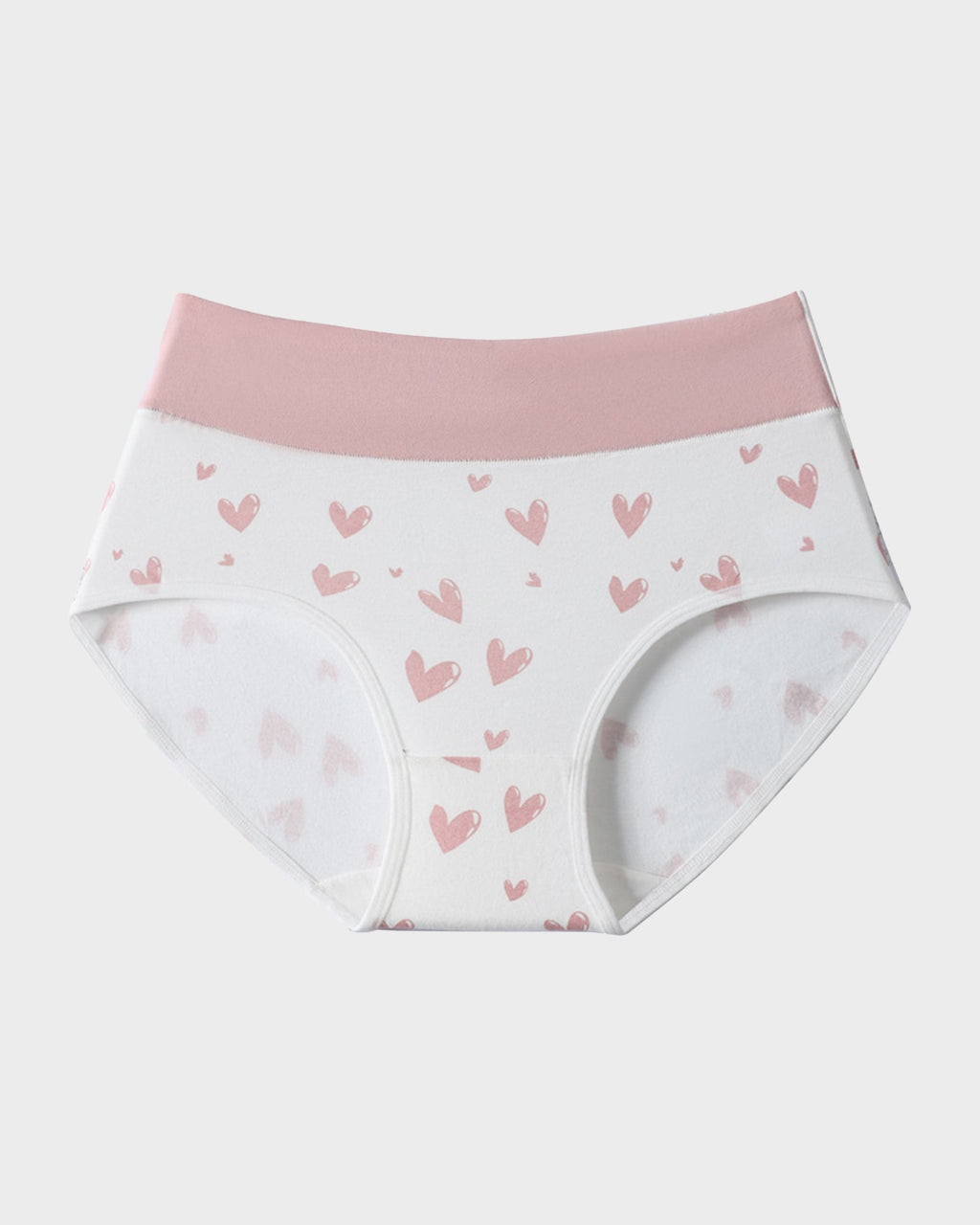 Soft Cotton Heart Print High-Waist Panties (6 Pack)