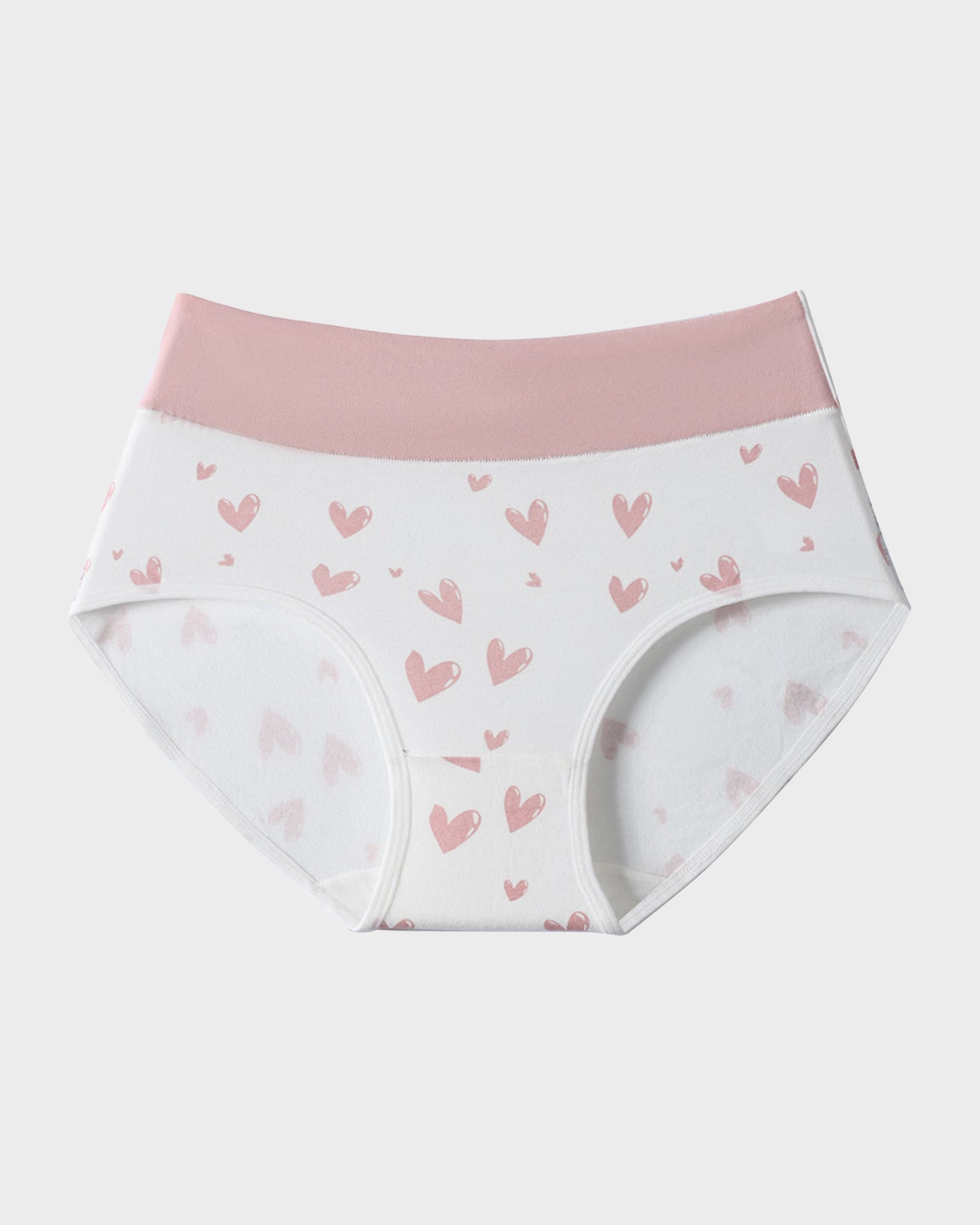 Soft Cotton Heart Print High-Waist Panties (6 Pack)