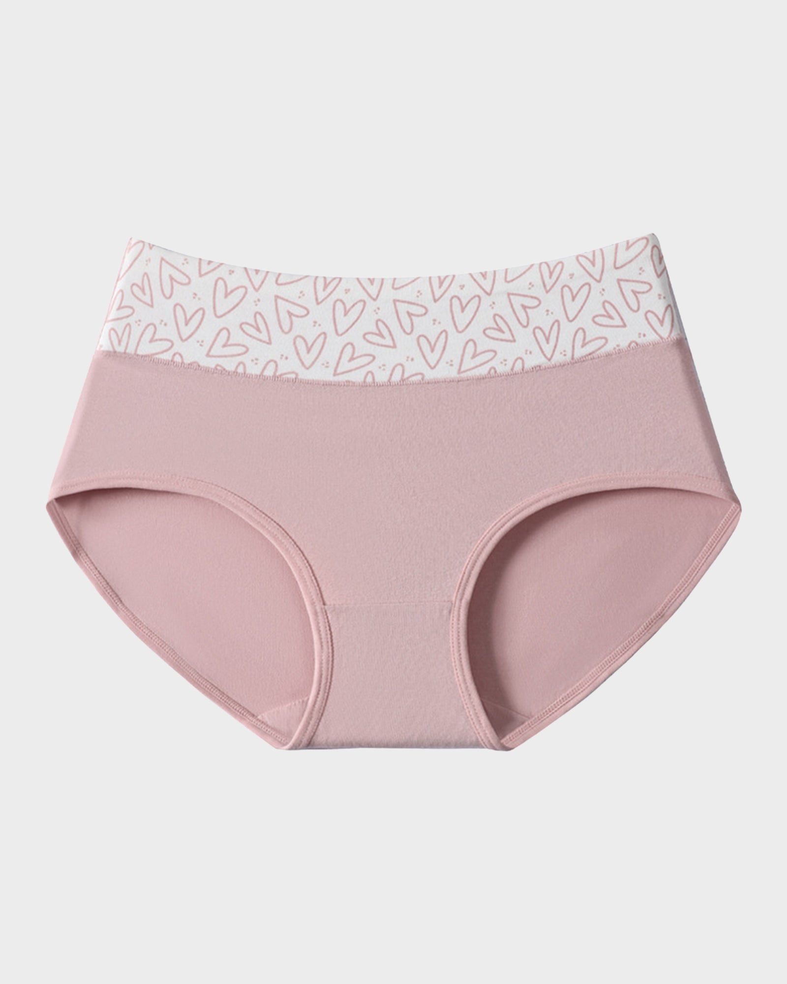 Soft Cotton Heart Print High-Waist Panties (6 Pack)