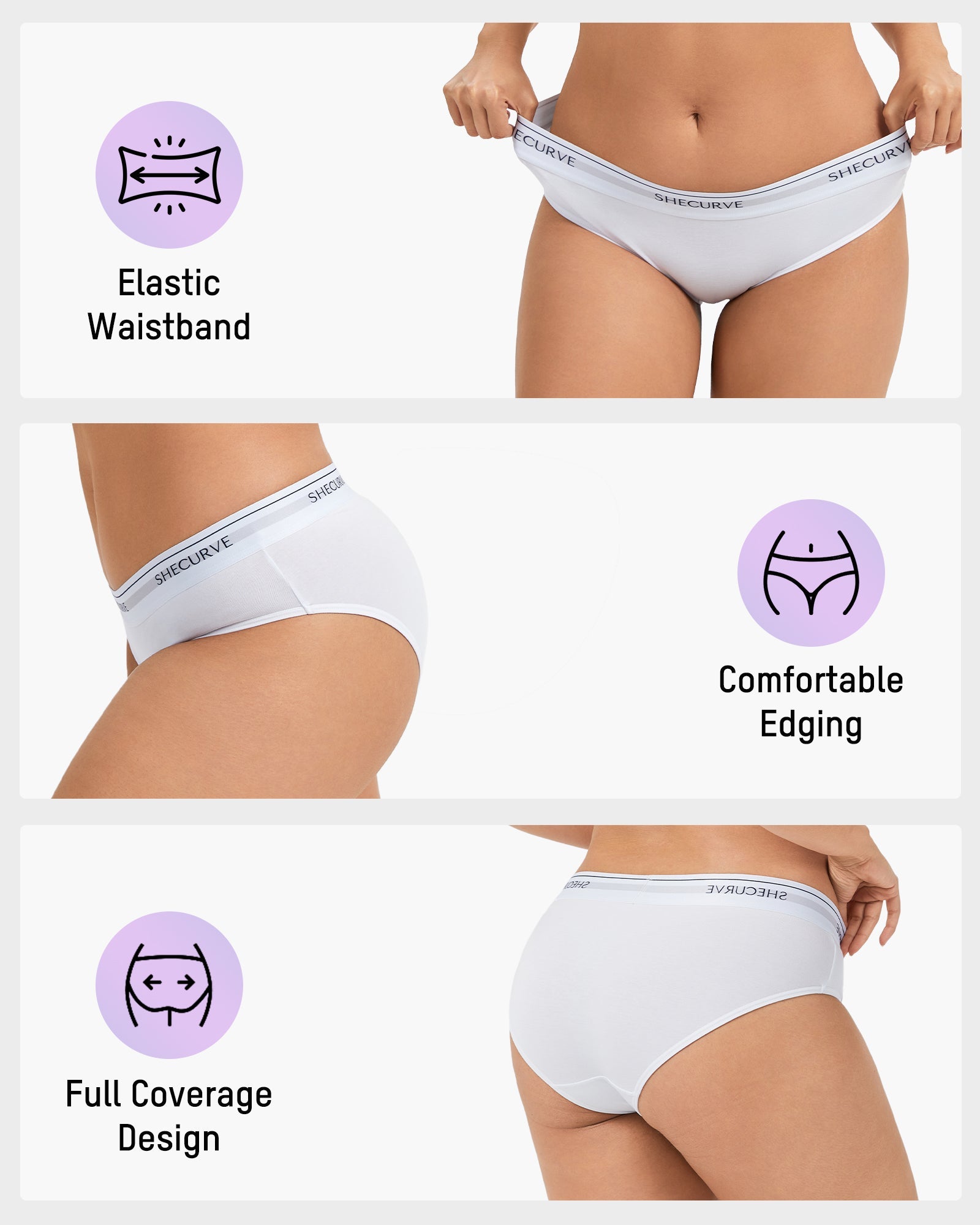 Soft Cotton Logo Waist Low-Rise Briefs (3 Pack)