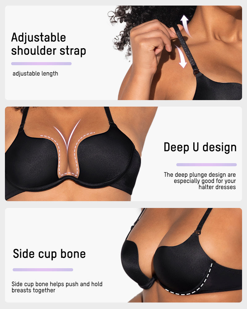 U-Shaped Backless Bra with Lift