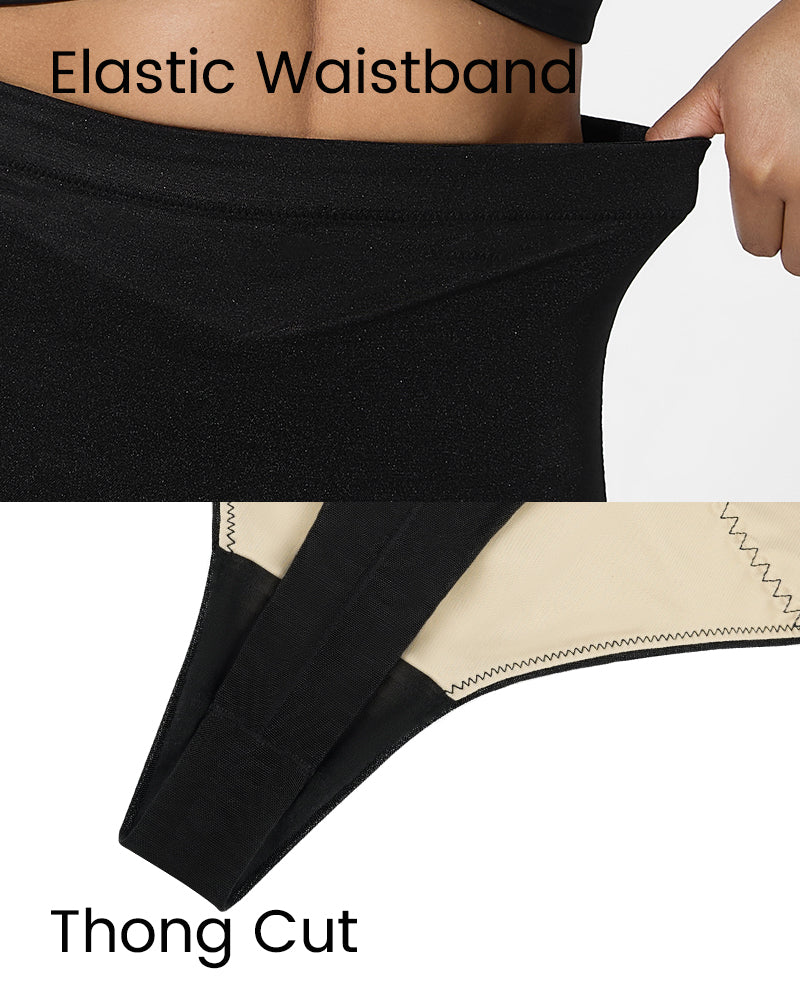High Waist Criss-Cross Mesh Shaping Thong Panty