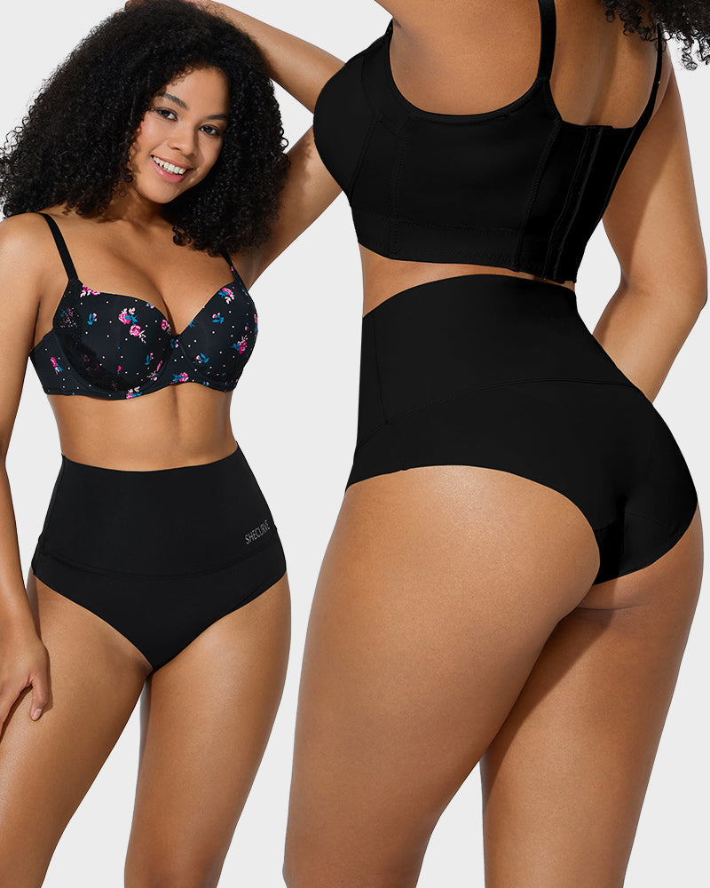 High Waisted Tummy Control Brief Panties(3 Pack)