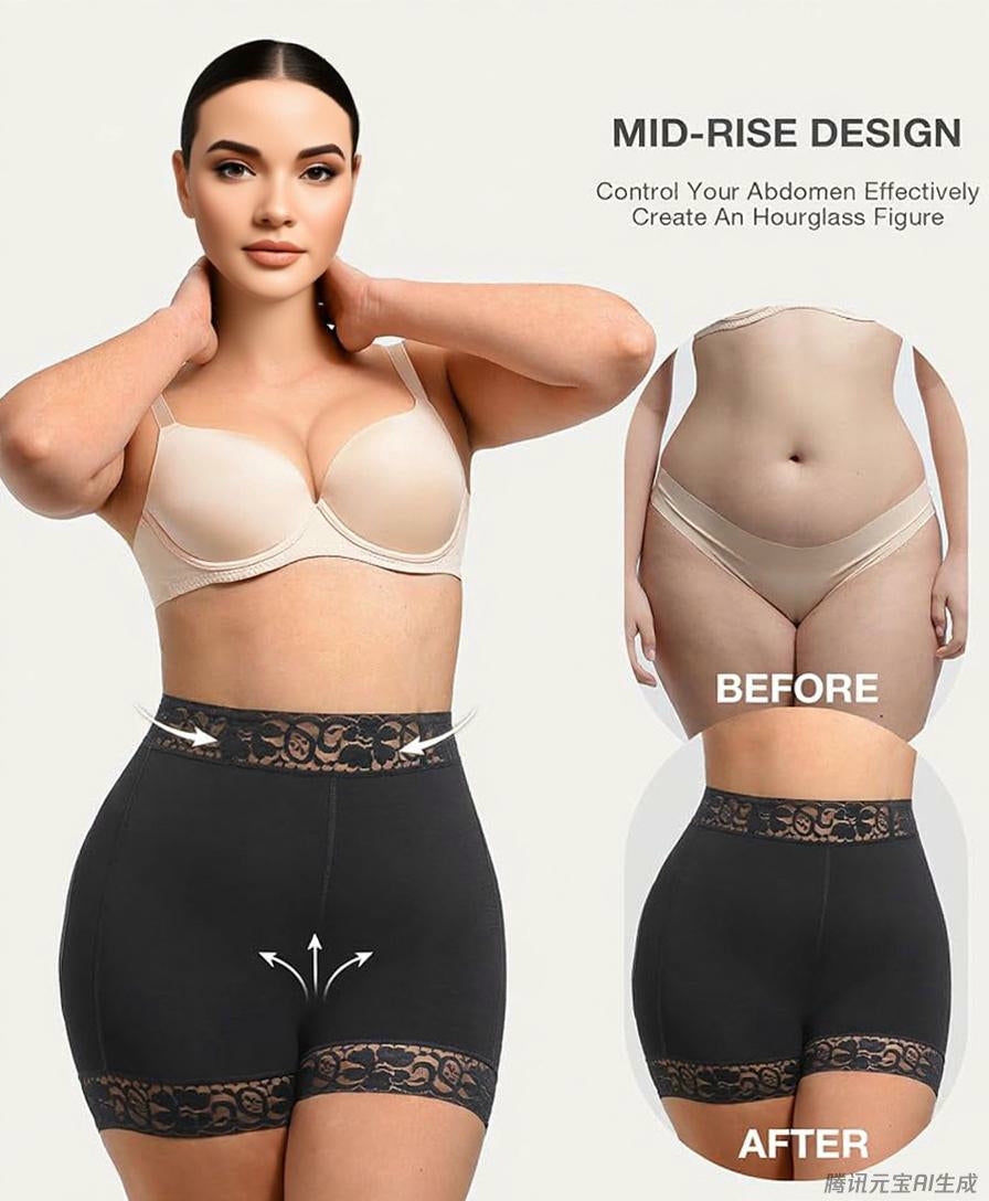 Sculpting Lace Shapewear Shorts for Tummy Control & Butt Lift